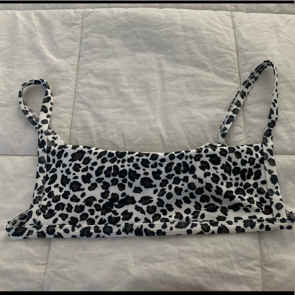 Snow leopard bikini top